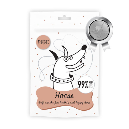 PAKA ZWIERZAKA PEPE HORSE PRZYSMAK MONOPROTEINOWY DLA PSA KOŃ 70g