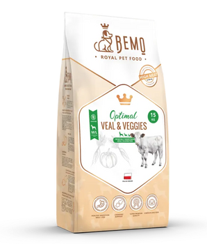 BEMO OPTIMAL KARMA SUCHA DLA PSA ŚREDNIE I DUŻE RASY CIELĘCINA INDYK Z WARZYWAMI 15kg