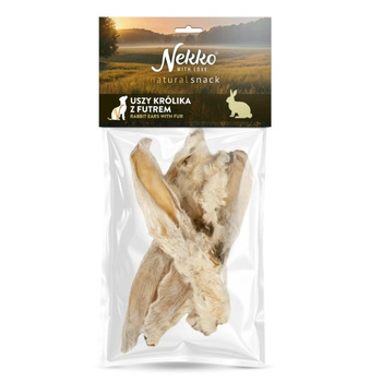 NEKKO NATURAL SNACK PRZYSMAK GRYZAK DLA PSA USZY KRÓLIKA Z FUTREM 5szt 50g