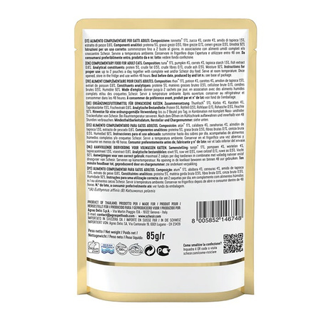 SCHESIR SOUP MOKRA KARMA DLA KOTÓW ZUPA KOTA TUŃCZYK Z DYNIĄ SASZETKA 85g