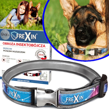 FREXIN OBROŻA NA PCHŁY I KLESZCZE DLA PSA PSÓW DUŻE RASY REGULOWANA 65cm