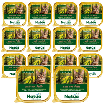 NATUA COUNTRY CHICKEN MOKRA KARMA DLA KOTÓW PASZTET Z KURCZAKIEM TACKA KOTA 14x100g