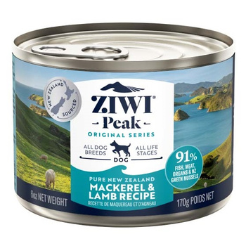 ZIWI PEAK DOG MACKEREL & LAMB MAKRELA JAGNIĘCINA MOKRA KARMA DLA PSÓW 170g