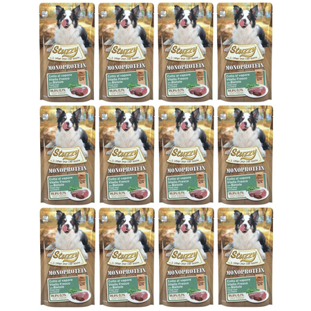 STUZZY MONOPROTEIN MOKRA KARMA DLA PSA CIELĘCINA Z BOTWINKĄ 12x150g