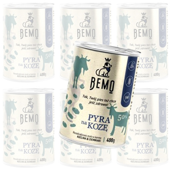 BEMO PAKIET PYRA NA KOZĘ KARMA MOKRA DLA PSA 6x400g