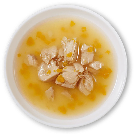 SCHESIR SOUP MOKRA KARMA DLA KOTA ZUPA Z TUŃCZYKA Z KALMARAMI SASZETKA 12x40g