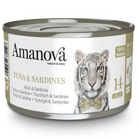 AMANOVA 14 MOKRA KARMA DLA KOTA TUŃCZYK SARDYNKI W GALARECIE 70g