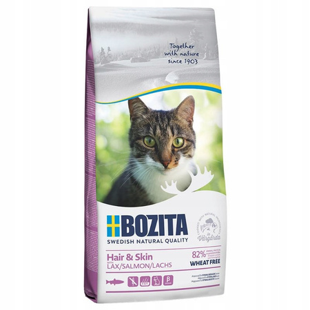 BOZITA HAIR SKIN WHEAT FREE ŁOSOŚ KARMA KOTA 2kg