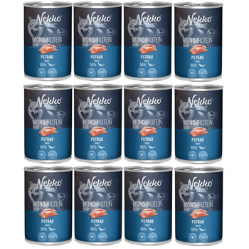 NEKKO MONOPROTEIN ADULT MOKRA KARMA DLA PSA PSTRĄG 12x400g