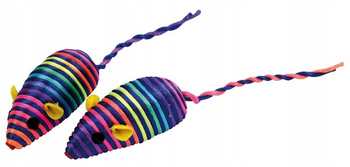 PET NOVA MYSZKA ZESTAW 2szt KOLOROWE ZABAWKA DLA KOTA