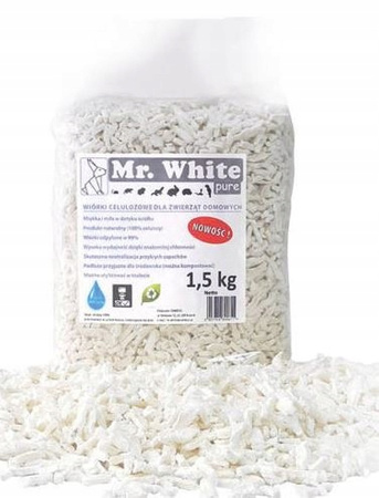 MR WHITE WIÓRKI PODŁOŻE CELULOZOWE DLA GRYZONI I KRÓLIKÓW 1,5kg