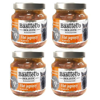 BASTTETO HOLISTIC MONOPROTEINOWA KARMA DLA KOTA JAGNIĘCINA W GALARECIE 4x130g