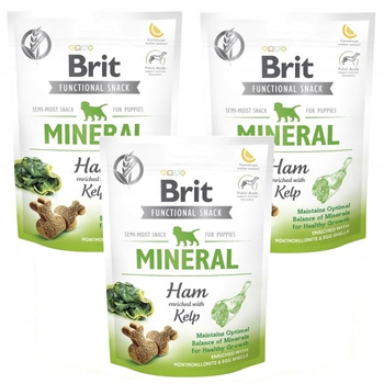 BRIT FUNCTIONAL MINERAL HAM TRESERKI PRZYSMAK DLA SZCZENIĄT SZCZENIAK 3x150g