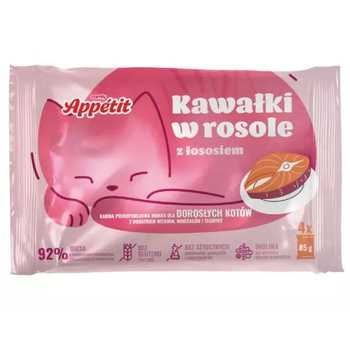 COMFY APPETIT MOKRA KARMA DLA KOTA SASZETKI ŁOSOŚ W ROSOLE 4x85g