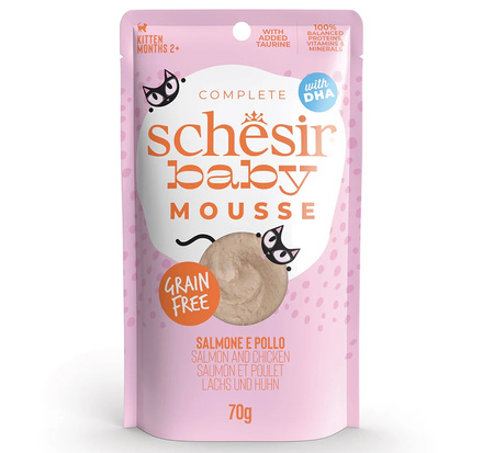 SCHESIR BABY MOUSSE MOKRA KARMA DLA KOCIĄT MUS Z ŁOSOSIA I KURCZAKA SASZETKA 70g