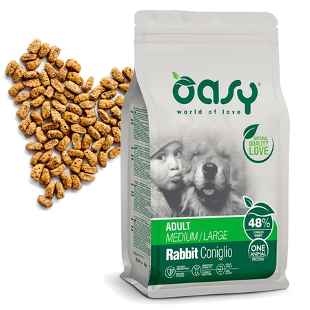 OASY KARMA SUCHA DLA PSÓW MEDIUM LARGE RABBIT MONOBIAŁKOWA KRÓLIK 2,5kg