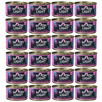MOONLIGHT DINNER Nr6 MOKRA KARMA W PUSZCE DLA KOTA TUŃCZYK KURCZAK KREWETKI W GALARETCE  24x80g