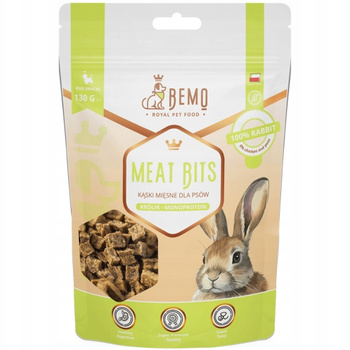 BEMO MEAT BITS PÓŁMIĘKKIE MIĘSNE KĄSKI PRZYSMAKI DLA PSA Z KRÓLIKA 130g