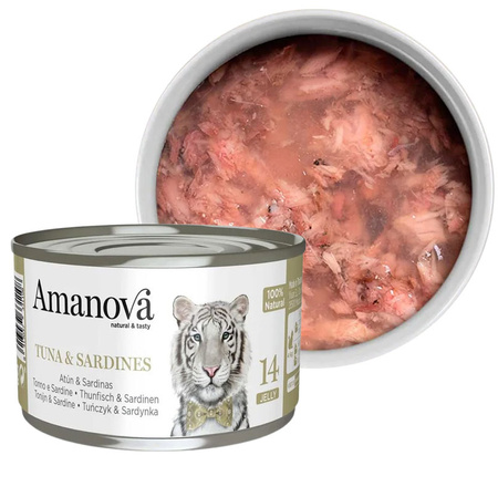 AMANOVA 14 MOKRA KARMA DLA KOTA TUŃCZYK SARDYNKI W GALARECIE 70g