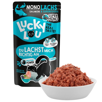 LUCKY LOU SUPERMONO MONOBIAŁKOWA MOKRA KARMA DLA KOTA ŁOSOŚ 120g