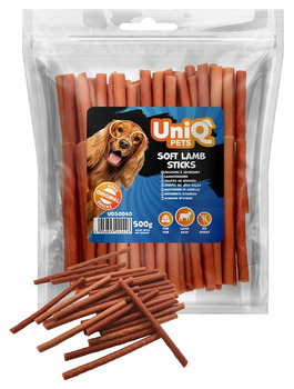 UNIQ PETS PALUSZKI Z JAGNIĘCINY PRZYSMAK MIĘSNY SMAKOŁYK DLA PSA 500g