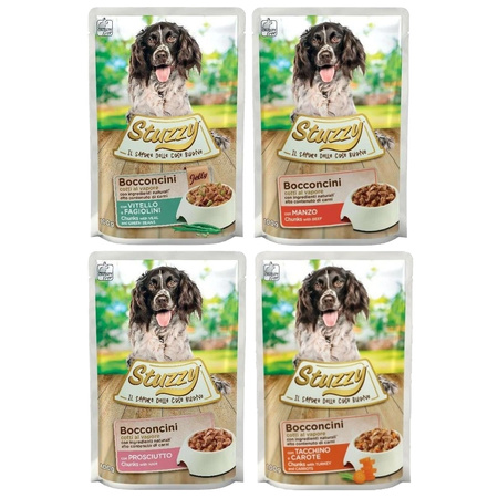 STUZZY MONOPROTEIN MOKRA KARMA DLA PSA MIX SMAKÓW 4x100g