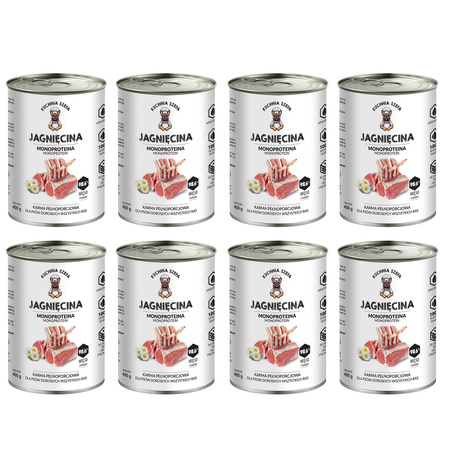 KUCHNIA SZEFA MOKRA KARMA DLA PSA MONOPROTEINOWA JAGNIĘCINA 8x400g