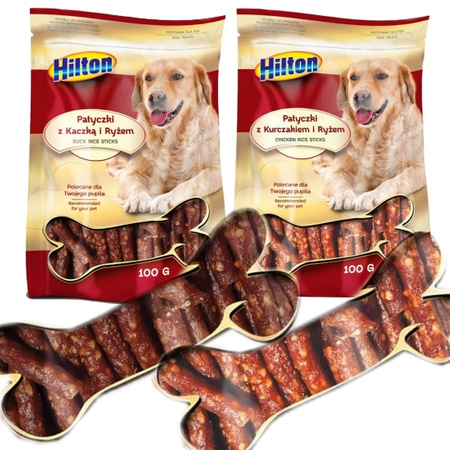 HILTON PRZYSMAK DLA PSA SMAKOŁYK MIĘKKIE KIEŁBASKI Z KURCZAK KACZKA RYŻ 2x100g