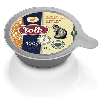 KARMA MOKRA DLA KOTA FOLK STAROPOLSKI WYBORNY KRÓLIK SZALKA 85g