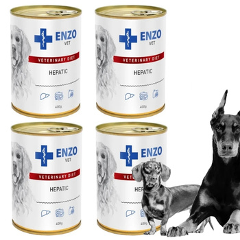 ENZO VET HEPATIC MOKRA KARMA DLA PSÓW Z NIEWYDOLNOŚCIĄ WĄTROBY 4x400g