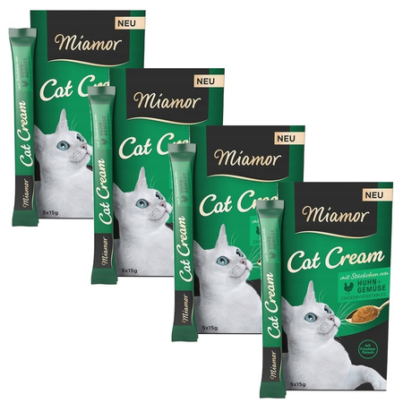 MIAMOR CAT CREAM PASTA PRZYSMAK DLA KOTA KURCZAK Z WARZYWAMI 20x15g