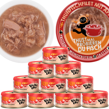 LUCKY LOU EXTRAFOOD KARMA DLA KOTA TUŃCZYK JABŁKO W BULIONIE 10x70g