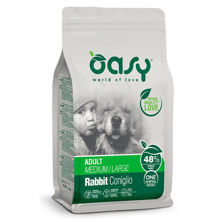 OASY KARMA SUCHA DLA PSÓW MEDIUM LARGE RABBIT MONOBIAŁKOWA KRÓLIK 12kg