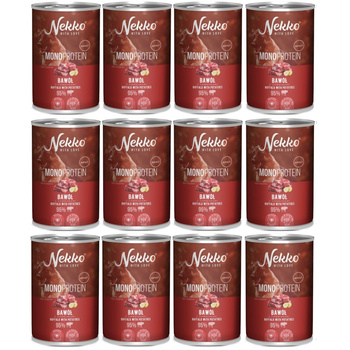 NEKKO MONOPROTEIN ADULT MOKRA KARMA DLA PSA BAWÓŁ Z ZIEMNIAKAMI 12x400g