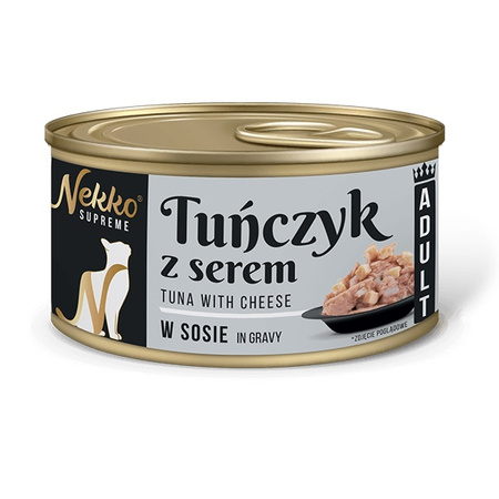 NEKKO SUPREME MOKRA KARMA DLA KOTA TUŃCZYK Z SEREM W SOSIE 8x80g