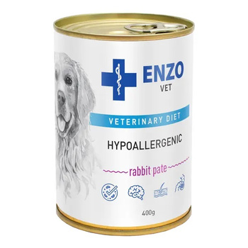 ENZO VET HYPOALLERGENIC PASZTET Z KRÓLIKA KARMA DLA PSÓW Z WRAŻLIWYM UKŁADEM POKARMOWYM 400g