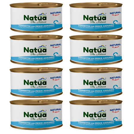 NATUA NATURAL MOKRA KARMA DLA KOTA TUŃCZYK Z SARDYNKAMI W GALARETCE PUSZKA 8x85g