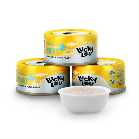 LUCKY LOU EXTRAFOOD KARMA DLA KOTA PRZYSMAK KURCZAK TUŃCZYK W BULIONIE 70g