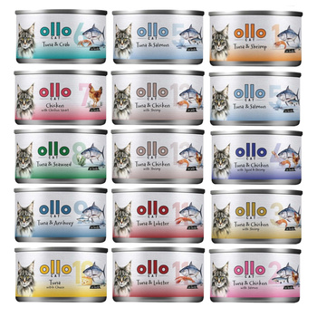 OLLO MOKRA KARMA W PUSZCE DLA KOTA KOCIĄT NATURALNA MIX SMAKÓW 12x70g