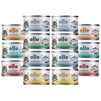 OLLO MOKRA KARMA W PUSZCE DLA KOTA KOCIĄT NATURALNA MIX SMAKÓW 14x70g