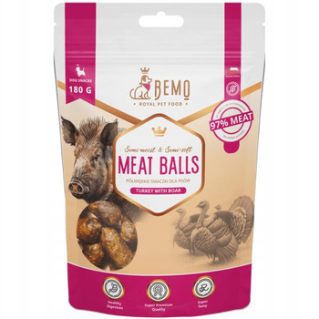 BEMO MEAT BALLS TURKEY WITH BOAR PRZYSMAK DLA PSA INDYK DZIK 180g
