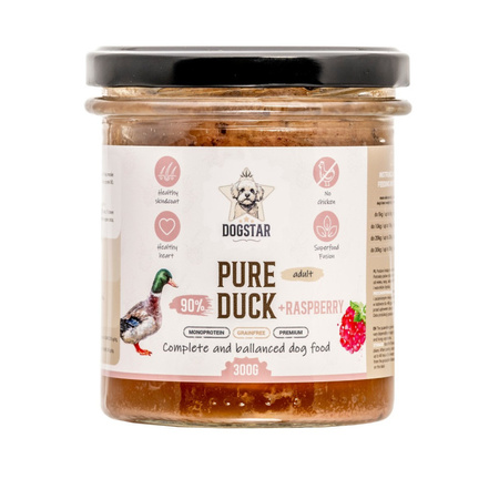 DOGSTAR MOKRA KARMA DLA PSA PURE DUCK PEŁNOPORCJOWA KACZKA 6x300g