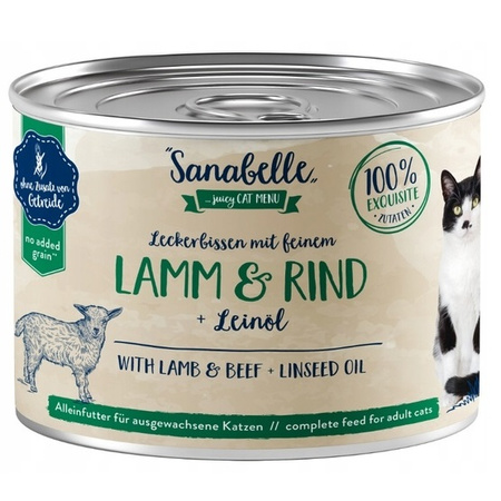 BOSCH SANABELLE MOKRA KARMA DLA KOTA Z JAGNIĘCINĄ I WOŁOWINĄ PUSZKA 195g