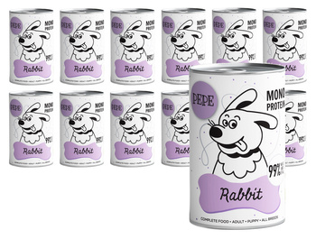 ZESTAW PAKA ZWIERZAKA KARMA PEPE RABBIT KRÓLIK 12x400g