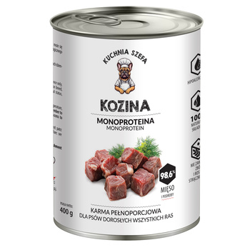 KUCHNIA SZEFA MOKRA KARMA DLA PSA MONOPROTEINOWA KOZINA 400g