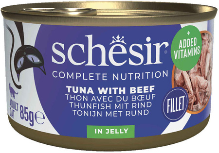 SCHESIR MOKRA KARMA DLA KOTA MIX SMAKÓW W GALARETCE PUSZKA 12x85g