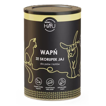 WOW!PETS ZMIELONE SKORUPKI JAJ DLA PSA I KOTA WAPŃ CALCIUM EGG SUPLEMENT 300g