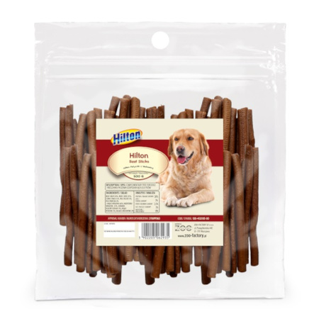 PRZYSMAK DLA PSA PATYCZKI Z WOŁOWINY MIĘKKIE SMAKOŁYKI PSÓW HILTON 500g