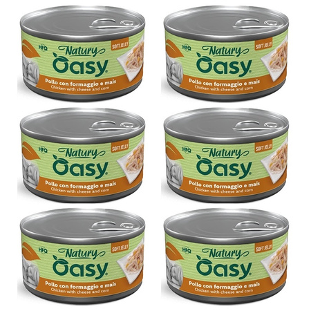  MOKRA KARMA DLA PSA OASY NATURY SOFT JELLY KURCZAK SER KUKURYDZA 6x150g