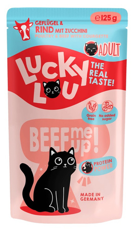 LUCKY LOU LIFESTAGE MOKRA KARMA DLA KOTA POKARM DRÓB WOŁOWINA 8x125g
